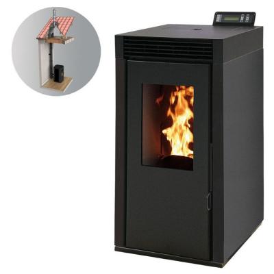 Pack Po&ecirc;le &agrave; granules MARINA 6KW Etanche + Kit Conduit 80/125 - Noir