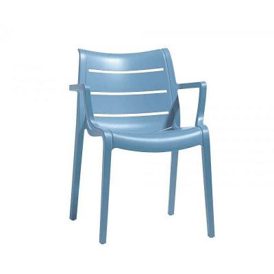 SCAB Fauteuil Lot de 4 chaises Sunset empilable bleu azur
