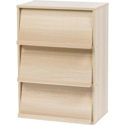 Biblioth&egrave;que &Eacute;tag&egrave;re de rangement 3 portes IRIS OHYAMA CHR-3 Marron Clair L40.7 x P59 x H83.6 cm