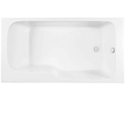Bain douche malice, antid&eacute;rapante blanc mat, 160 x 85 version droite