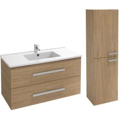 Meuble vasque 100 cm JACOB DELAFON Ola up + colonne de salle de bain ch&ecirc;ne