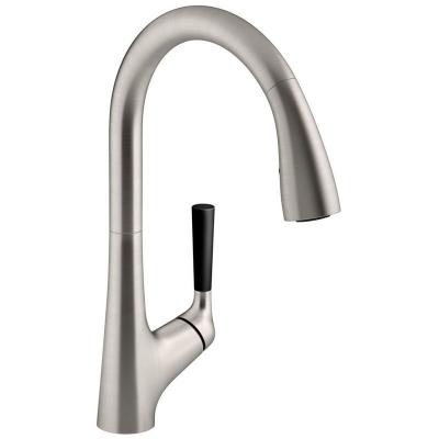 JACOB DELAFON Mitigeur cuisine malleco bec haut douchette extractible, inox bross&eacute;