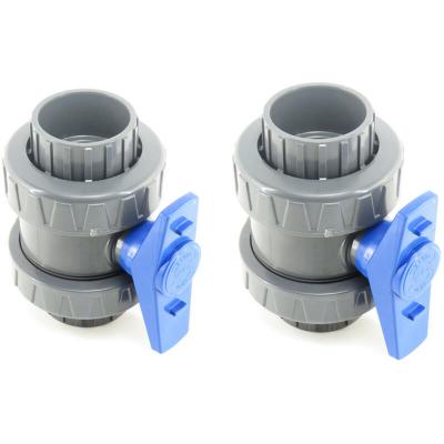JARDIBOUTIQUE Lot de 2 vannes, &oslash; 63 mm, vanne PVC pour piscine - Gamme version 2020
