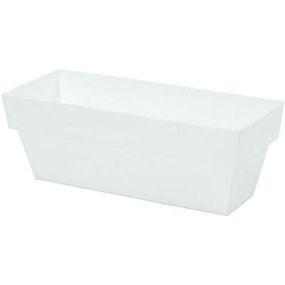 PLASTIKEN Jardiniere plastique blanc brillant 10x25 cm
