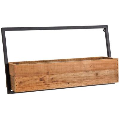 AUBRY GASPARD Jardini&egrave;re murale en bois recycl&eacute; et m&eacute;tal 64 cm