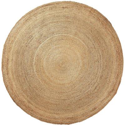 KAVE HOME  - Tapis rond Doc 100 % jute couleur naturelle &Oslash; 200 cm