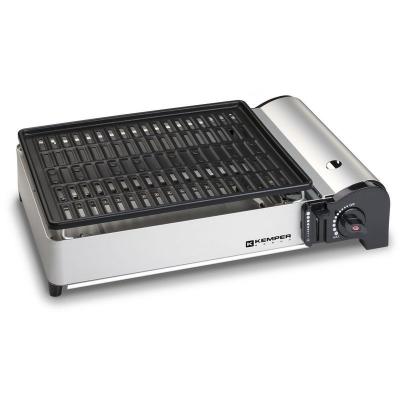 KEMPER Barbecue &agrave; gaz portable 1900W Plaque anti adhesive amovible Camping 
