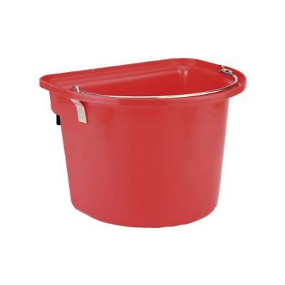  Mangeoire transportable &agrave; accrocher avec poign&eacute;e en m&eacute;tal, rouge
