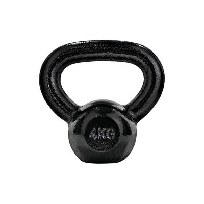 SCSPORTS Disque d'Entra&icirc;nement Kettlebell - 4 kg, en Fonte, Surface Textur&eacute;e, Robuste, Noir - Halt&egrave;re &agrave; Boule