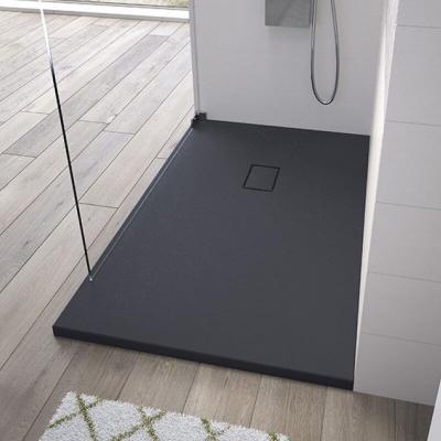 KINEDO Receveur 140 x 80 d&eacute;coupable Kinesurf Pietra biotec rectangle gris anthracite