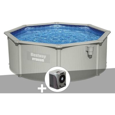BESTWAY Kit piscine acier ronde  Hydrium 3,60 x 1,20 cm + Pompe &agrave; chaleur