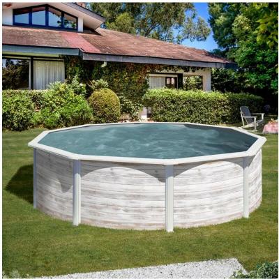 GRE Piscine ronde acier Pools &Oslash;2,60m x H: 1,22m - Imitation bois Nordique