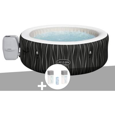 BESTWAY Kit spa gonflable Lay-Z-Spa Hollywood rond Airjet 4/6 places + Kit traitement brome