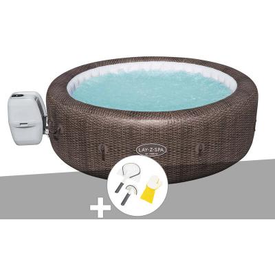 BESTWAY Kit spa gonflable Lay-Z-Spa St Moritz rond Airjet 5/7 places + Kit de nettoyage
