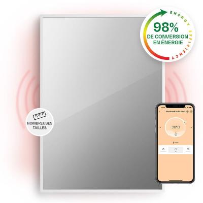 KLARSTEIN Radiateur infrarouge - La Palma 750 - Miroir chauffant - 85x60cm - 750W - Connect&eacute; - Blanc 
