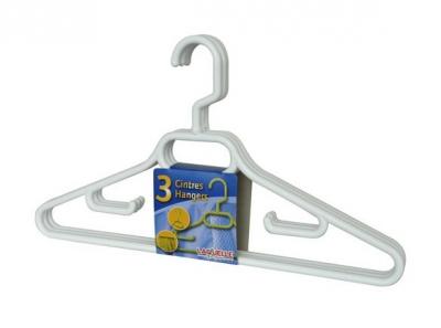 LAGUELLE  Lot de 3 cintres en plastique - 43cm - couleur al&eacute;atoire