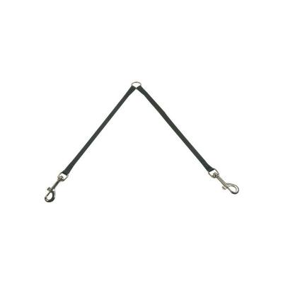 FLAMINGO Laisse Double Noire Pour Chien Taille S-M Longueur 35 Cm Largeur 12 Mm