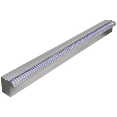 VIDAXL Lame d'eau rectangulaire &agrave; LED 90 cm en acier inoxydable pour piscine