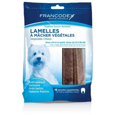 FRANCODEX Lamelles &agrave; M&acirc;cher 224g Pour Chiots et Petits Chiens moins de10 kg