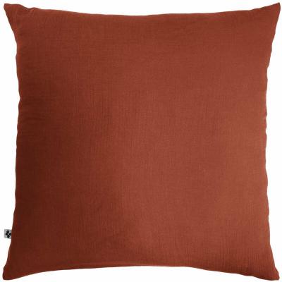 L EFFET PAPILLON Taie d'oreiller Double Gaze de Coton 60 x 60 cm Terracotta (Orange) Orange