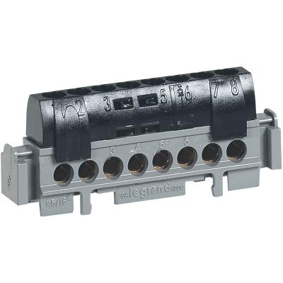 LEGRAND Bornier de phase - 8 bornes pour c&acirc;ble 1,5 &agrave; 16mm &sup2; - noir
