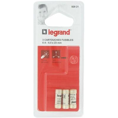 LEGRAND Lot de 3 fusibles c&eacute;ramique 6 A, 8.5 x 23 mm c&eacute;ramique