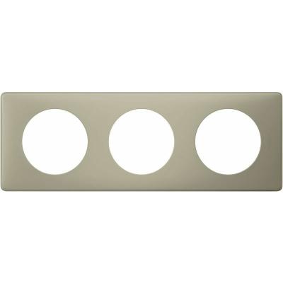 LEGRAND Plaque de finition triple  C&eacute;liane Poudr&eacute; Argile
