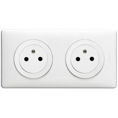 LEGRAND Double prise saillie  C&eacute;liane blanc