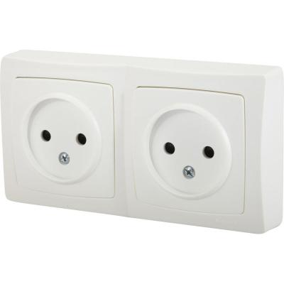 LEGRAND Double prise 2 p&ocirc;les horizontale ASL  blanc