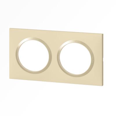 LEGRAND Plaque carr&eacute;e Dooxie - 2 postes - Entraxe 71mm - Dune