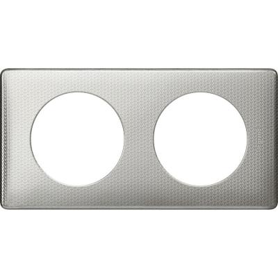 LEGRAND Plaque de finition double  C&eacute;liane M&eacute;tal Aluminium Snake