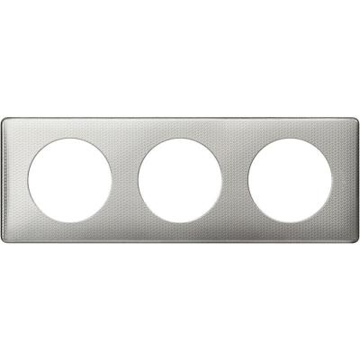 LEGRAND Plaque de finition triple  C&eacute;liane M&eacute;tal Aluminium Snake