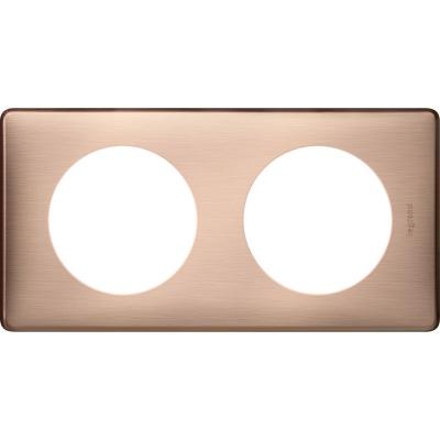 LEGRAND Plaque de finition double  C&eacute;liane M&eacute;tal Copper