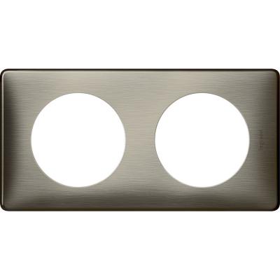 LEGRAND Plaque de finition double  C&eacute;liane M&eacute;tal Tungst&egrave;ne