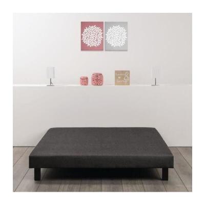 DEKO DREAM Sommier tapissier &agrave; lattes 160 x 200 - Bois massif gris anthracite + pieds - Rakenne