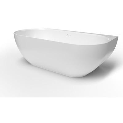 Lesly Baignoire semi-&icirc;lot 170 x 82 cm en marbre coul&eacute;, Blanc (LE1700)