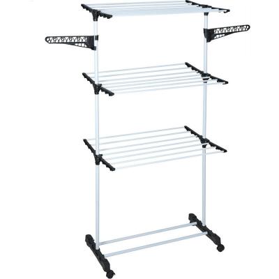 BATHROOM SOLUTIONS Etendoir &agrave; linge pliable sur roulettes - 80x57x165cm