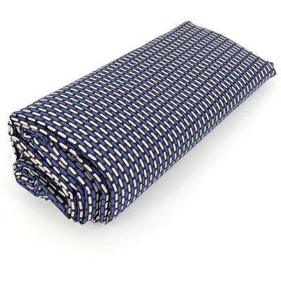 LINNEA  Drap Housse imprim&eacute; 180x200 cm Satin de Coton Enzo Bleu