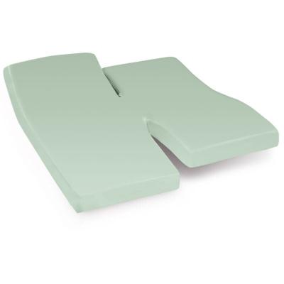 LINNEA Drap housse relaxation uni 2x80x210 cm coton alto vert fleur d'amandier t&ecirc;te pied relevable