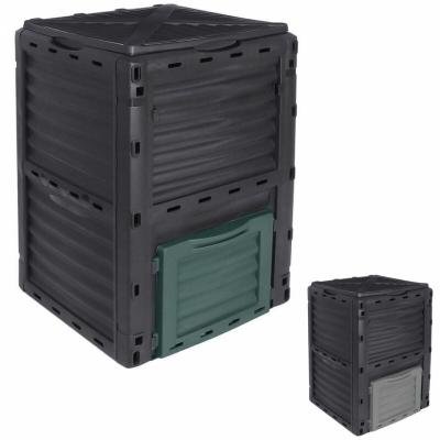 LINXOR Composteur, bac, poubelle &agrave; compost de jardin - 300 L - Noir et Vert
