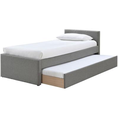 MILIBOO  - Lit gigogne enfant 90 x 195 cm tissu gris MACCO