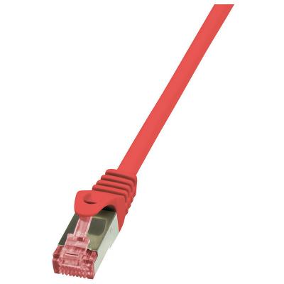 LOGILINK C&acirc;ble r&eacute;seau RJ45 CAT 6 S / FTP  - 2 connecteurs RJ45 - 0,25 m - Rouge - CQ2014S 