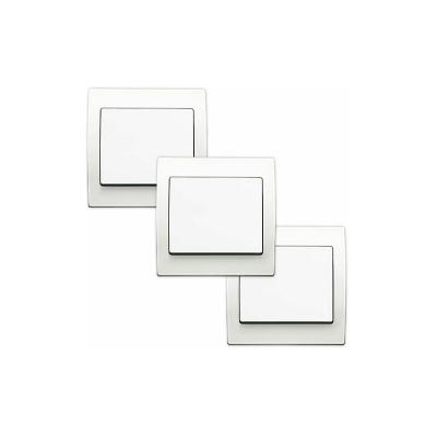 SIEMENS  - LOT 3 Va et Vient Blanc Delta Iris + Plaque basic Blanc