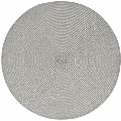 SECRET DE GOURMET  - Lot 6x Set de table Tress&eacute; Rond - Diam. 38 cm - Gris clair