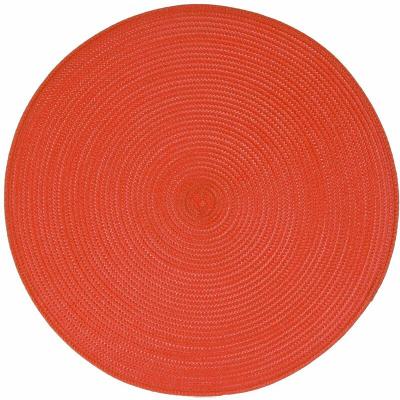  Toilinux - Lot 6x Set de table Tress&eacute; Rond - Diam. 38 cm - Rouge