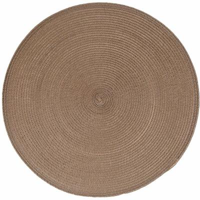 Lot 6X Set de Table Tress&eacute; Rond - Diam. 38 cm - Taupe