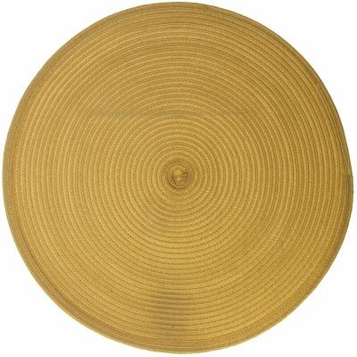 SECRET DE GOURMET Toilinux - Lot 6x Set de table tress&eacute; rond Oscar - Diam. 38 - Jaune