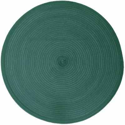 SECRET DE GOURMET Lot 6x Set de table tress&eacute; rond Oscar - Diam. 38 cm - Vert &eacute;meraude