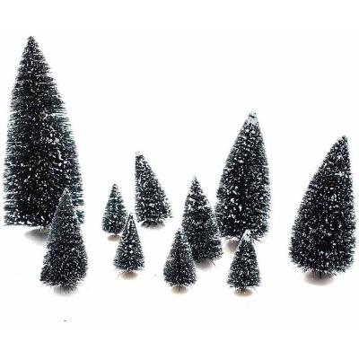 FEERIC LIGHTS AND CHRISTMAS Accessoires pour Village de No&euml;l Set 10 Sapins de No&euml;l miniatures