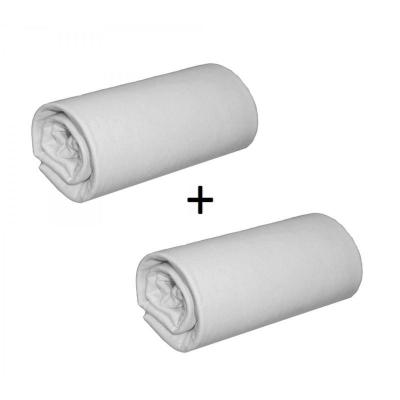 NON RENSEIGNE Pack 2 draps housses jersey gris bonnet 30 cm 140x200